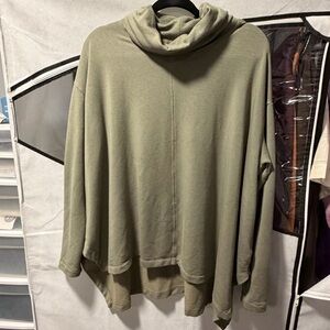 Athleta Sage Green Cowl Neck Top